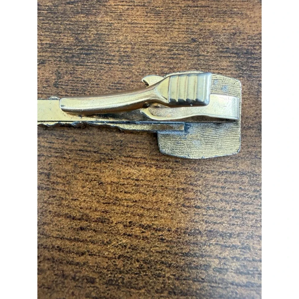 Gold Tone Key Shape Metal Tie Bar Clip Novelty Keys Theme Men's Accessory